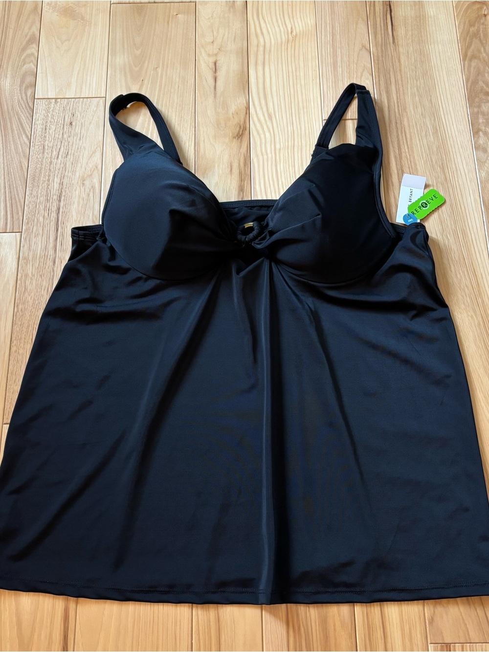 NEW Lane Bryant Black Underwire Lightly Lined Plunge Swim Tank Top